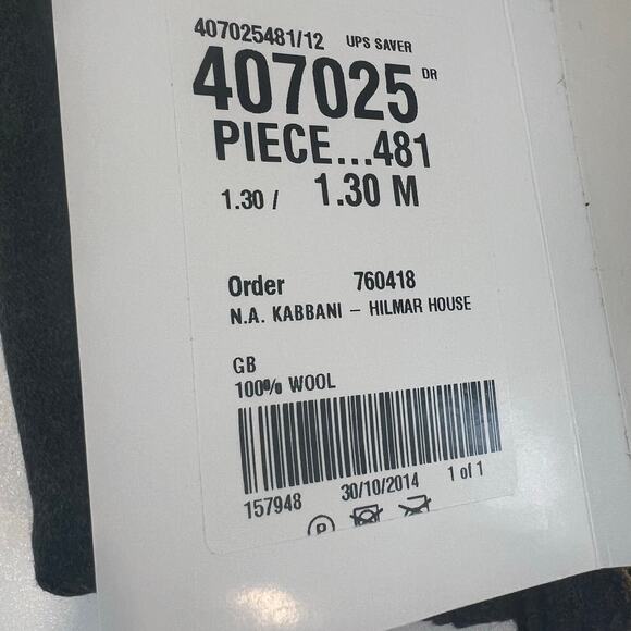 Dormeuil Suiting Fabric 100% Wool Charcoal Gray 1.3M JP - Picture 4 of 7